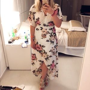 Bridal Floral Wrap Dress